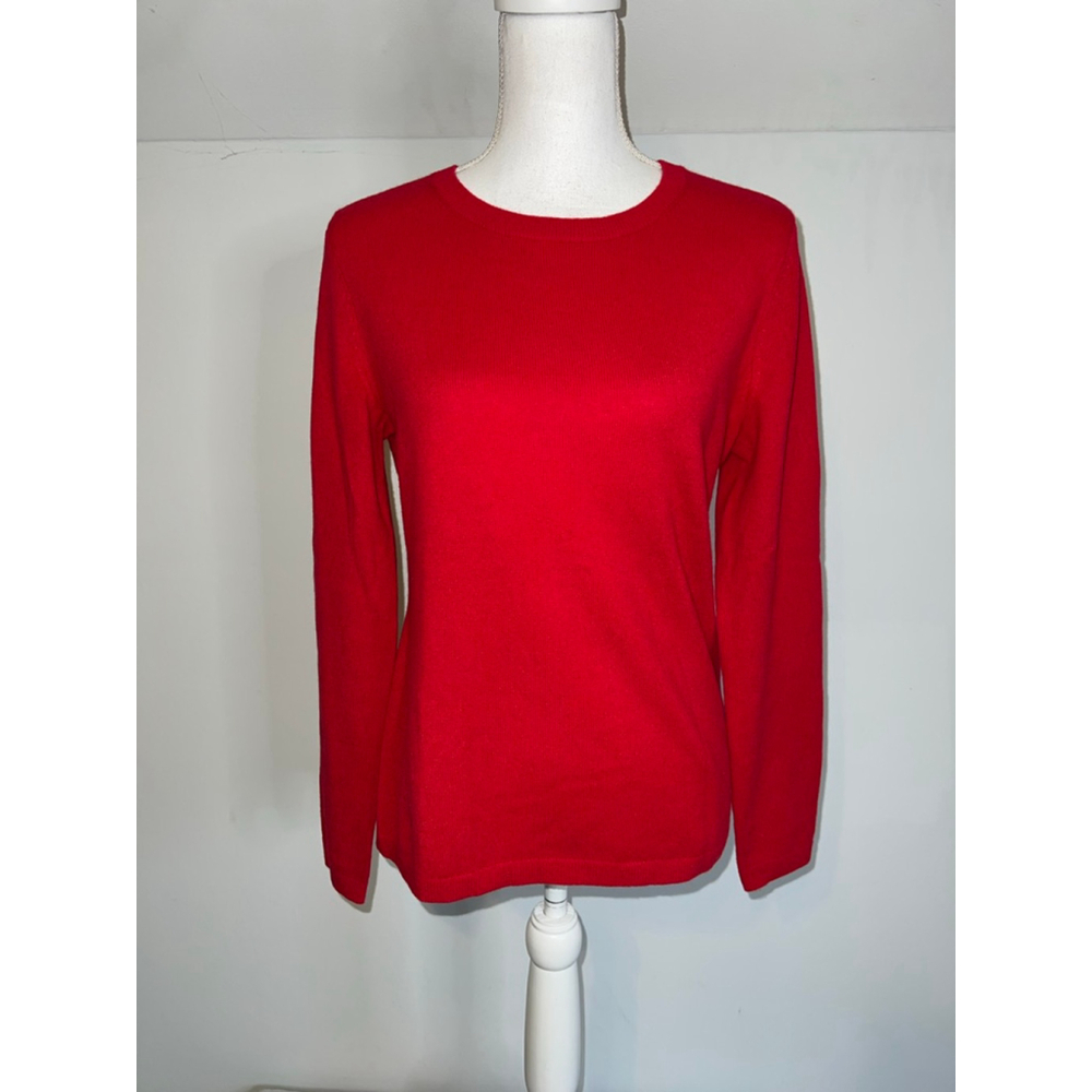 Women's Red Cashmere Crew Neck Sweater S-M 6-8